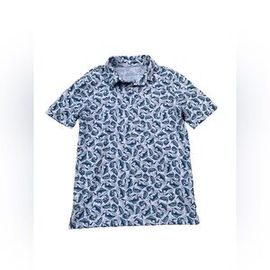 Southern Tide Size M, 8-10, Swordfish Fish Print Performance Polo
